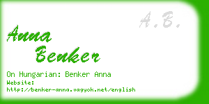 anna benker business card